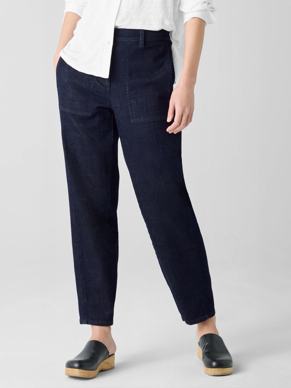 Eileen Fisher Cotton Stretch Denim Lantern Jean